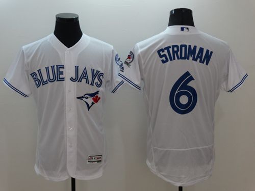 Blue Jays #6 Marcus Stroman White Flexbase Authentic Collection Stitched MLB Jersey - Click Image to Close